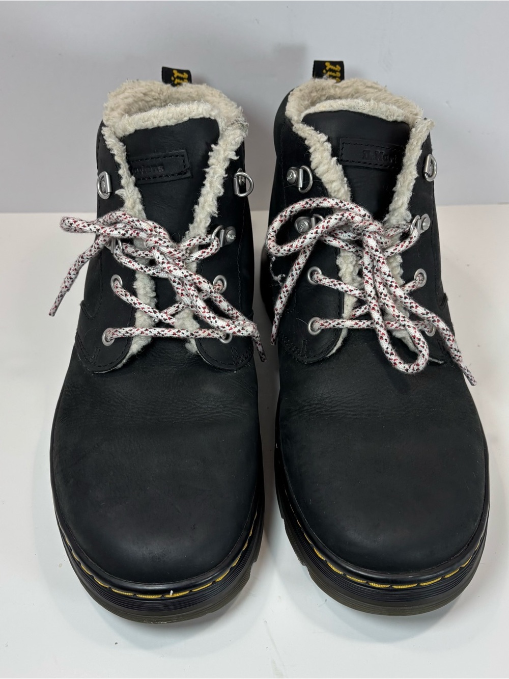 Dr. Martens Womens Sz 11 Bonny Black Leather Shearling Lined Ankle Lace Up Boot - Picture 4 of 10